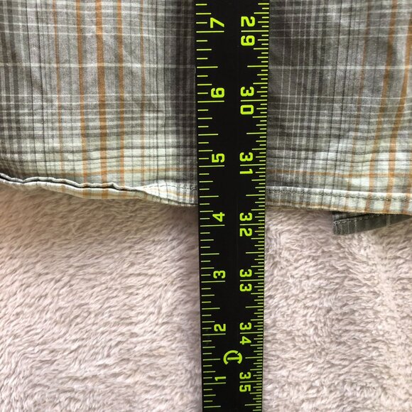 Ariat Mens Rebar Shirt Size XXL Casual Short Sleeve Plaid Button Up Green Pocket - Picture 3 of 14